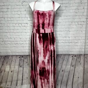 Fashion Nova Burgundy Tie-Dye Maxi Dress with Body Suit Size 1X